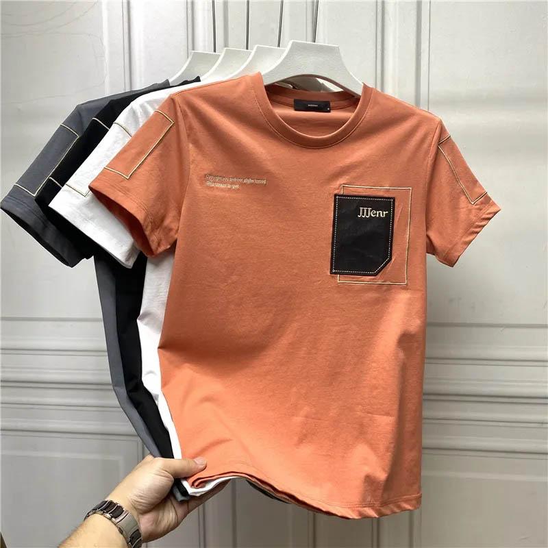 Summer Short-sleeved Men's Fashion Brand Personality Clothes Half-sleeve Round Neck Casual Cotton T-shirt