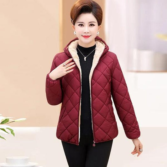 Plush Thickened Women's Winter Coats Hooded Warm Cotton Padded Coats Female Oversized Short Cotton Padded Jacket