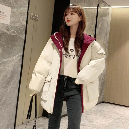 Down Padded Jacket Women's Cotton-padded Jacket Loose Padded Jacket Short Padded Winter Jacket