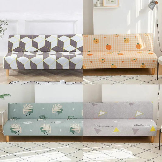 Armless Sofa Bed Covers Elastic Stretch Futon Slipcover Couch Protector Home Decor