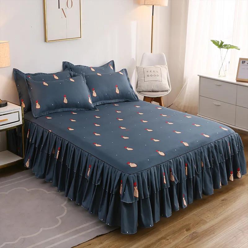 Bilateral Bed Skirt Bedspread Single Piece Non-slip Mattress Cover 1.2 Meters 1.5 Meters 1.8 Meters Dust Protection Cover