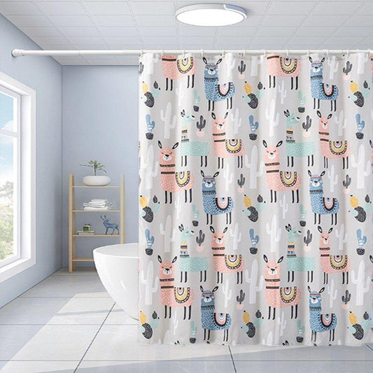 Thicken Shower Curtain Bathroom Shower Curtain Cloth Waterproof and Mildew-proof Partition Door Curtain Toilet Curtain