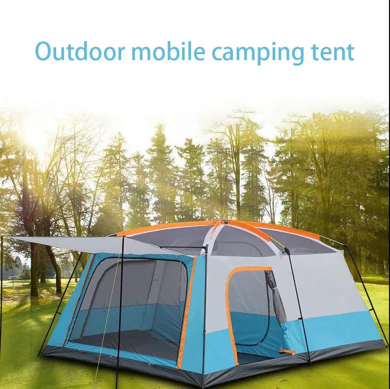 Outdoor Tent Two Rooms and One Living Room 4 To 6 People Thick Rainstorm Camping Tent