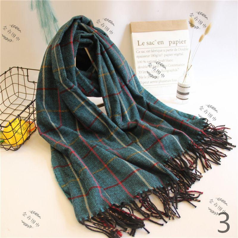 Winter Women Scarf Plaid Warm Cashmere Scarves Shawls Female Pashmina Scarf Lady Blanket Wraps