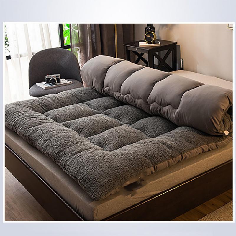 Winter Bedroom Lamb Velvet Household Sleeping Mat Comfortable Warm Bed, Student Dormitory Thick Cushion