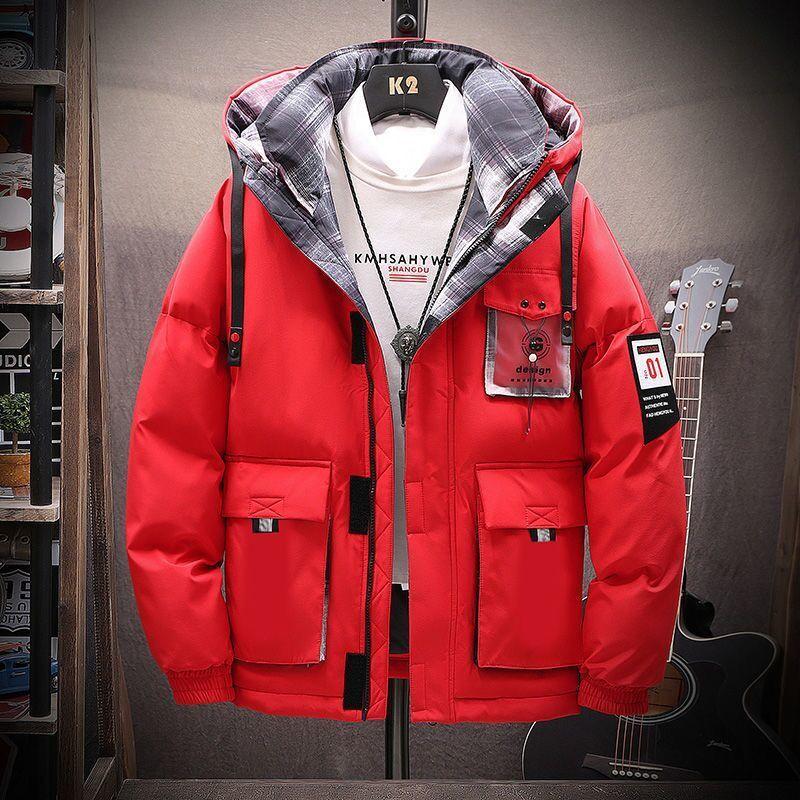 Winter Coat Men's Short Warm Thick Coat Fashionable Handsome Casual Down Jacket