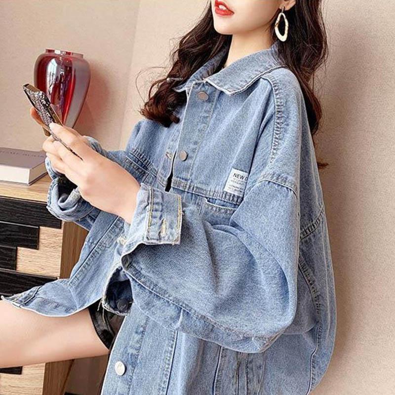 Spring and Autumn Retro Denim Short Jacket Female Fried Street Casual Jacket