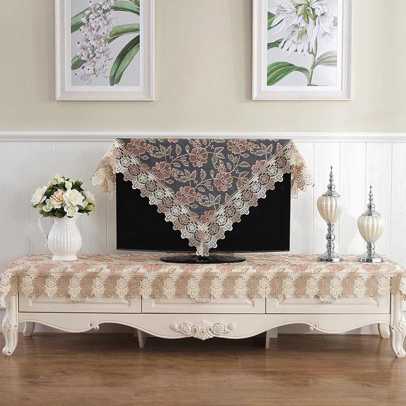 Nordic Style Lace Embroidery Cover Towel Dining Table Cloth Bedside Table Cover Cloth Round Table Rectangular Table Tablecloth Coffee Table TV