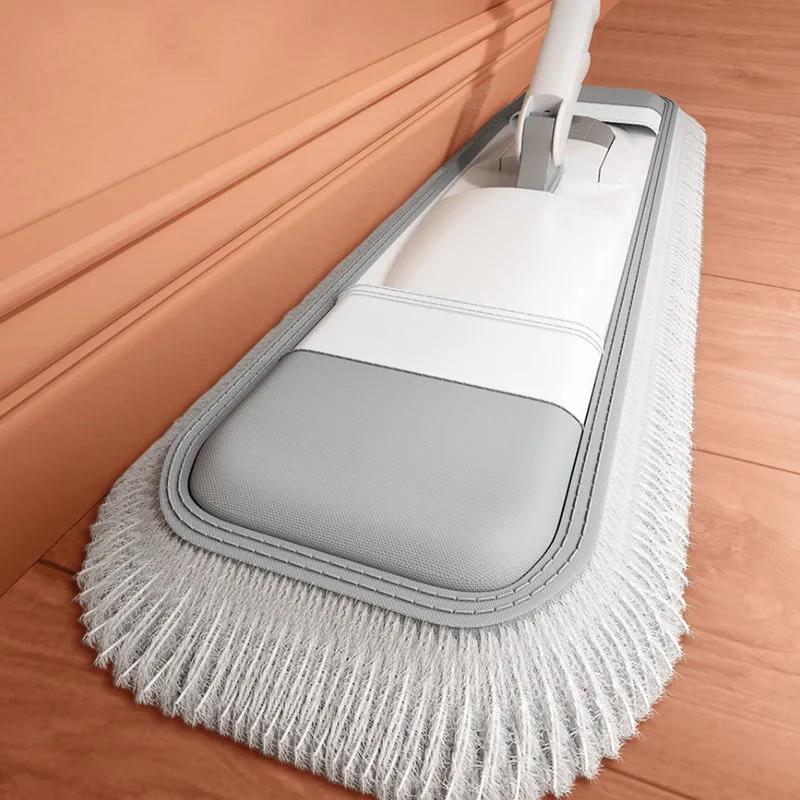 Microfiber Floor Mop Cloth Replaceable Hand Free Cleaner Wash Flat Mop House Cleaning Tool Manual Extrusion Lazy Mop