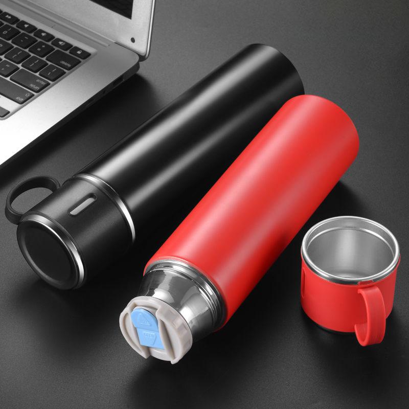 Thermos Cup Water Cup Simple Handle Cover All-steel Vacuum Flask Men and Women Business Office Car Portable Cup