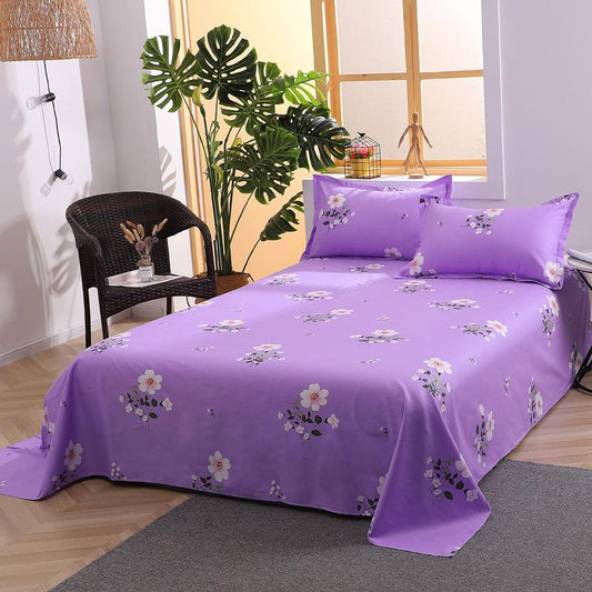 Home Textiles Bedding Three-piece Cotton Fabric Good Breathability Washable Two Pillowcases and One Bed Sheet Beautiful Patterns