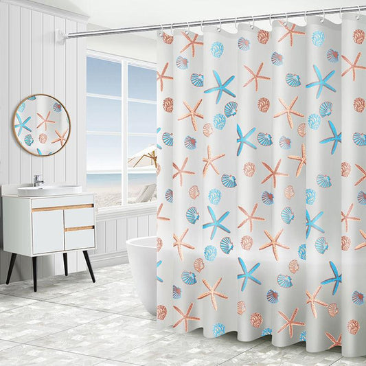 Bathroom Shower Curtain Cloth Waterproof and Mildew-proof Thickened Sanitary Partition Curtain Frosted Transparent Curtain