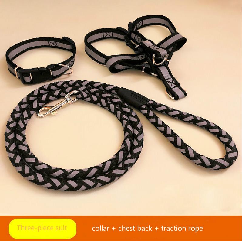 Reflective Dog Traction Rope Large, Medium and Small Dogs Dog Leash Rope Dog Walking Rope Collar Collar Chest Harness Puppy Supplies