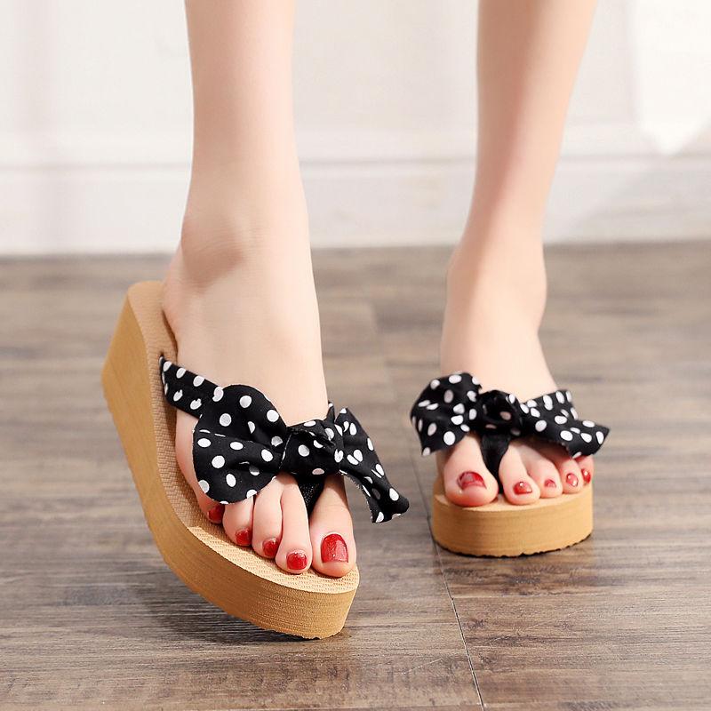 Slippers Women's Outer Wear Thick Bottom Wedges Flip Flops Non-slip Soft Bottom Sandals and Slippers Cute Sexy Sandals