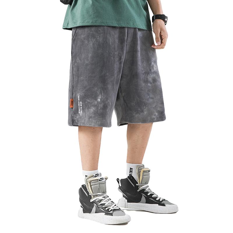 Men's Summer Tie-dye Shorts Men's Drawstring Loose Print Trendy Five-point Pants