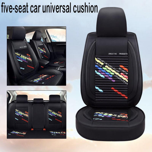 Leather car seat cushion four seasons universal color printing full surround car seat cushion