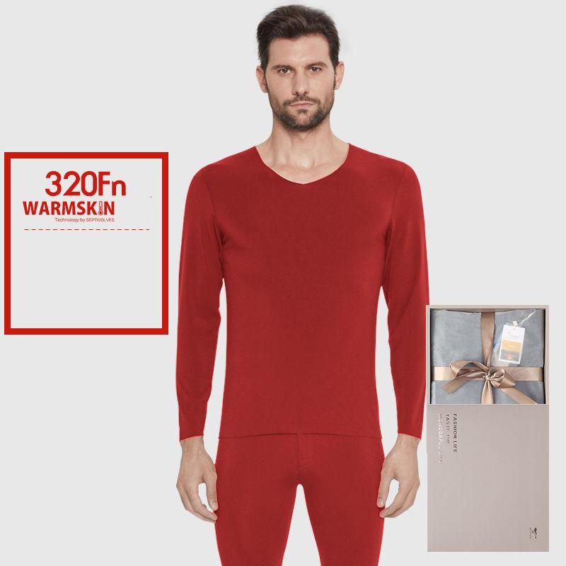 Men Winter Thermal Underwear O-neck Tops Pants Male Tight Suit Thicken Windproof Warm Soft Lining Long Sleeve High Elasticity Versatile Spring Pajamas