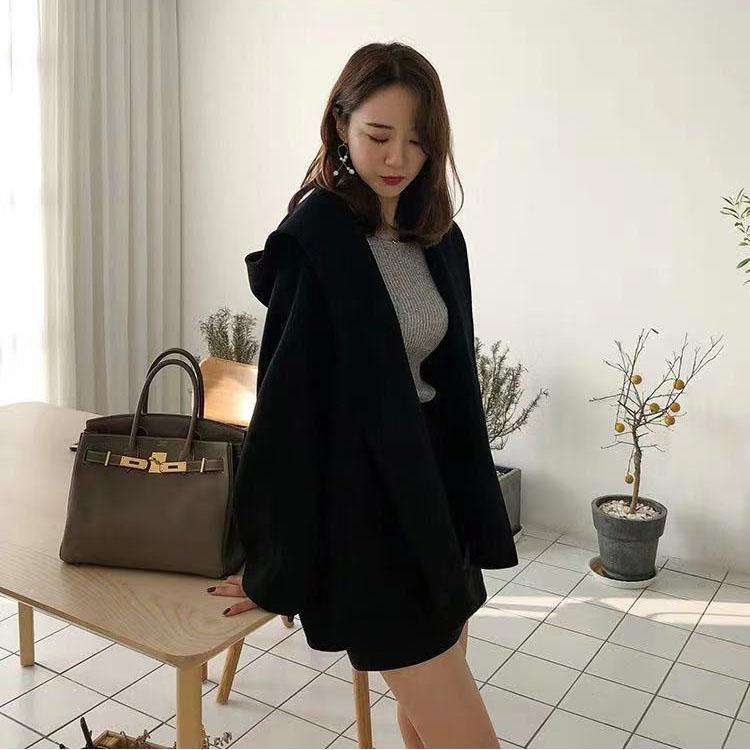 Double-sided Autumn and Winter All-match Woolen Coat French Cloak Woolen Coat Female Student Jacket