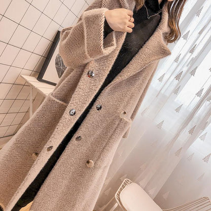 Winter Elegant Sexy Imitation Mink Velvet Women's Coat Fashionable and Popular Mid-length Loose Fur Mink Coat