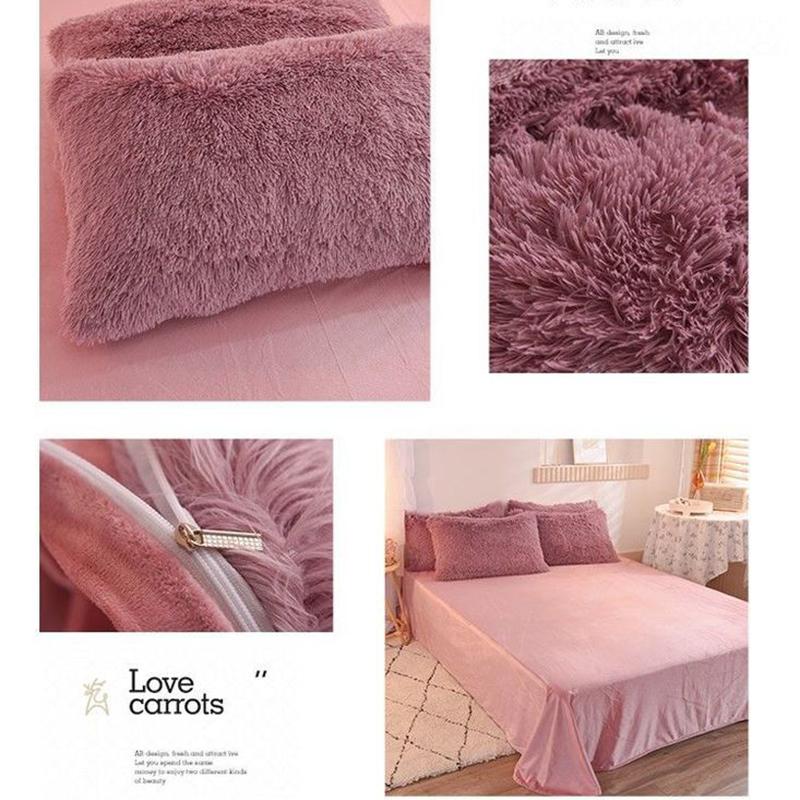 Crystal Plush Plush Bedding Winter Thick Warm Mink Four-piece Suit