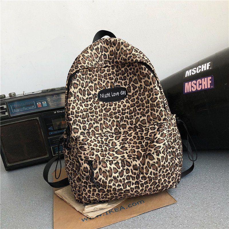 Leopard Zebra Print Unisex High-capacity Multi-layer Canvas Backpack Travel Shopping Student Schoolbag Casual Simple