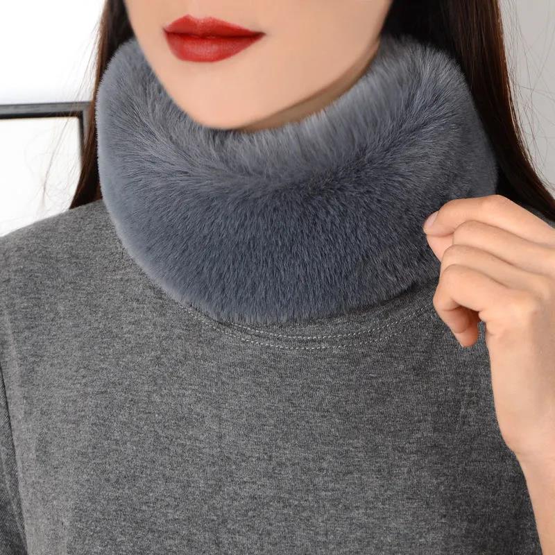 Women's Korean Style Bib Scarf Winter Thick Warm Scarf Female All Match Pullover Collar Neck Protection Soft Thermal Neck Cover Solid Neckerchief