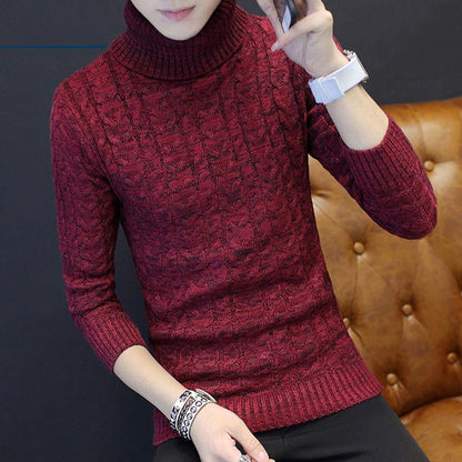 Turtleneck Sweater Men Wool Pullover Mens Sweaters Solid  High Neck Male Sweter Shirt Jumper Casual