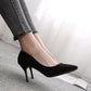 Female Stiletto High Heels  Black Pointed Toe Shoes  Spring and Autumn Girl Single Shoes