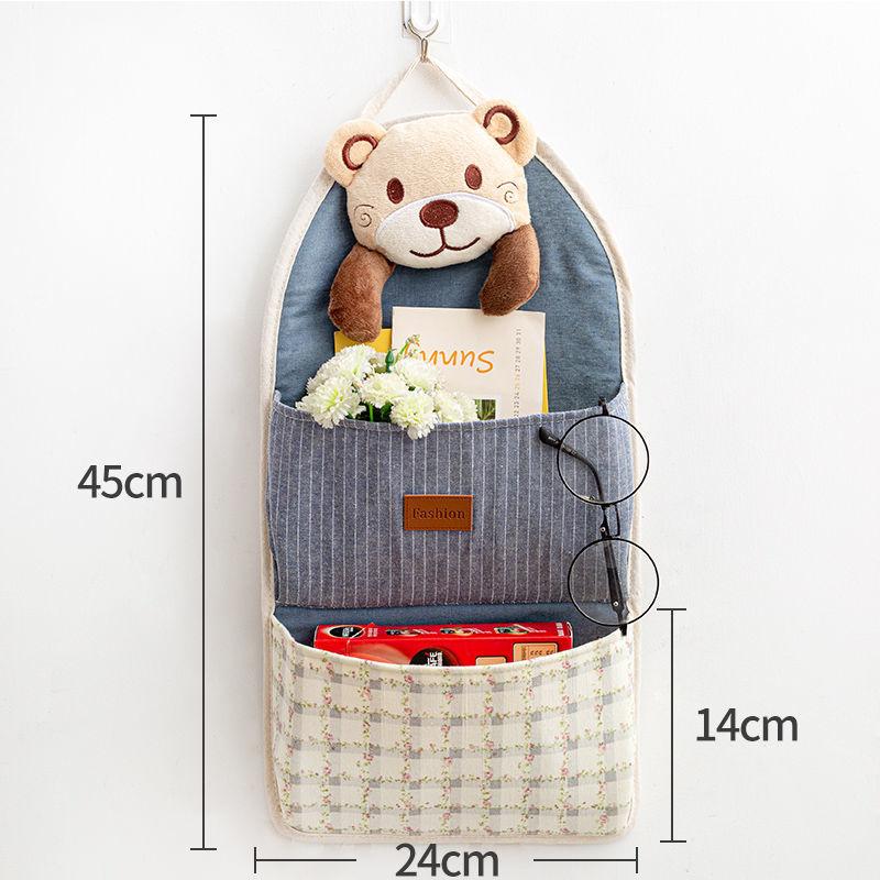 Multi-pocket Lovely Fabric Sundry Storage Bag Dormitory Door Back Wall Hanging Bag Cell Phone Key Storage Hanging Bag Home Organizer