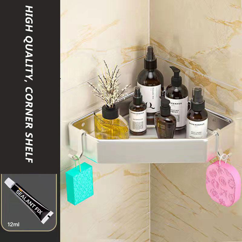 Wash Basin Bathroom Toilet Triangle Shelf Free Punch Wall Bathroom Storage Shelf Kitchen Organizers Wash Rack Shelf