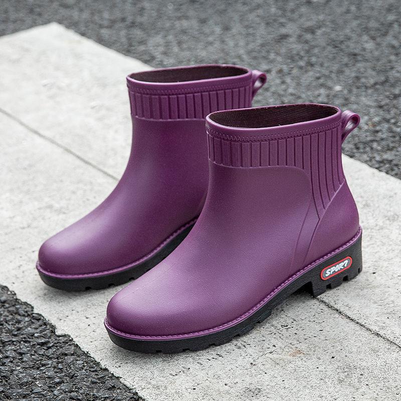 Waterproof Low Tube Plus Velvet Rain Boots Rain Boots Waterproof Shoes Rubber Shoes Overshoes Water Boots