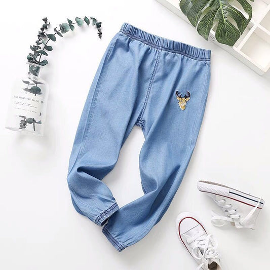 Boy's Pants Summer Boy's Bloomers Thin Section Anti-mosquito Pants Western Style Kids Jeans