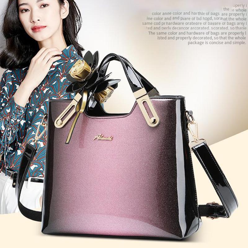 Large-capacity Brand Handbags Leather Texture Ladies Patent Leather One-shoulder Messenger Handbag