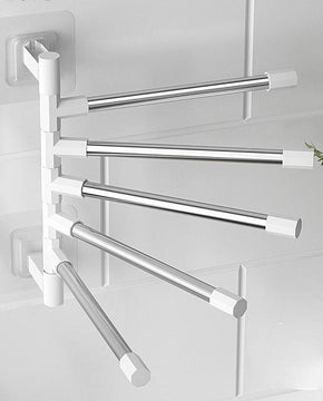 Bathroom Rotation Towel Storage Rack Punch-Free Stainless Steel Organizer Shelf Hanging Wall Shelves Suction Cup