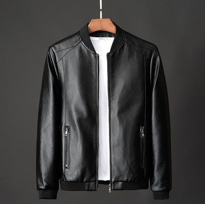 Spring and Autumn Men's Pu Leather Jacket Daily Leisure Motorcycle Plus Size Jacket Men's Leather Jacket