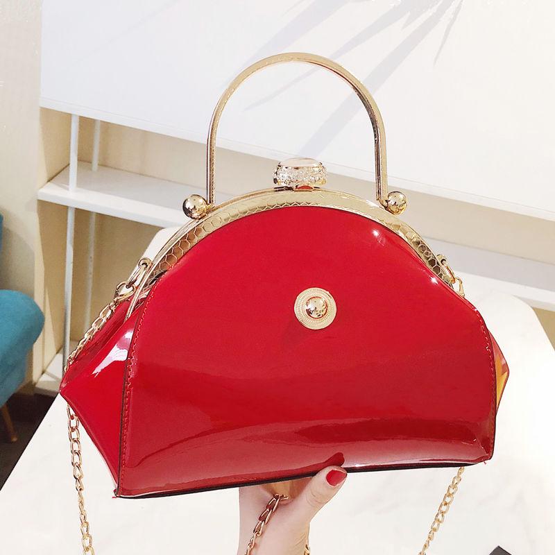 Patent leather bag Genuine Leather Woman bag European and American style Handbag Trendy wild