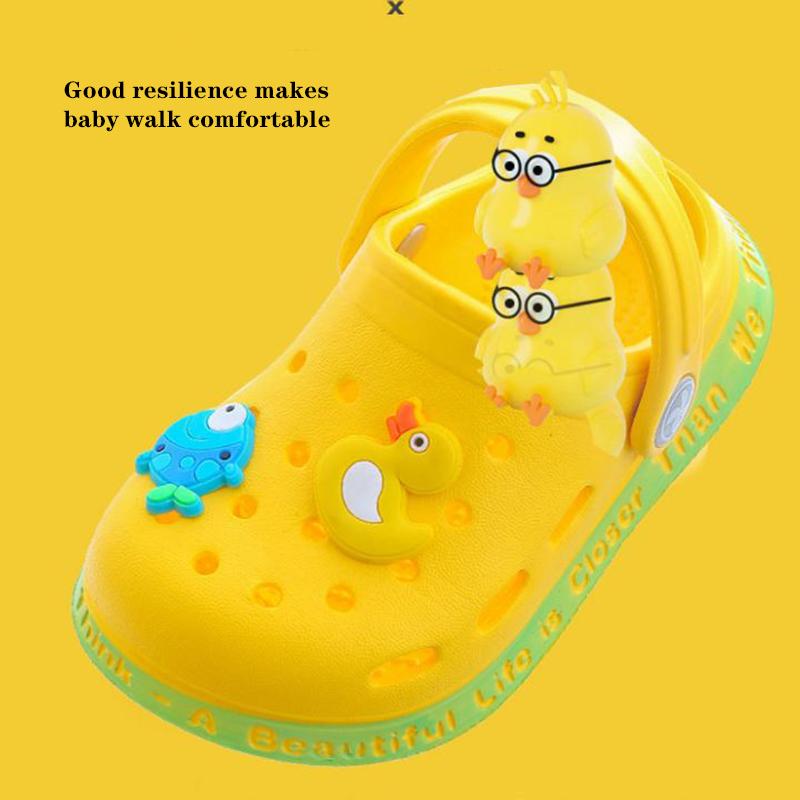 Children Cartoon Cave Shoes  Beach Summer Children's Slippers Antiskid Soft Bottom  Little Bee EVA Rubber Plastic Baby Sandals Slippers