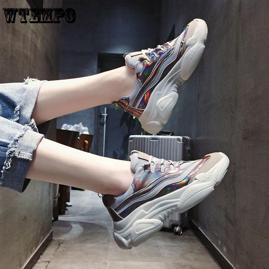 WTEMPO Brand Fashion Wild Platform Sports Shoes Comfortable Breathable Mesh Shoes Female Summer