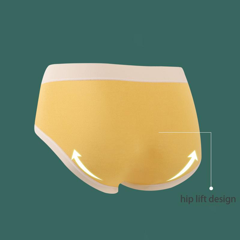 7Pcs/Set Women's Spring All-match Large Size Causal Cotton Briefs Ladies Summer Mid Waist Solid Color Highly Elastic Seamless Underpants