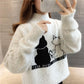 Autumn Winter Women Slim Knitted Sweater Tops High Neck Long Warm Baggy Chunky Pullovers Outwear