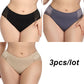 3PCS Sexy Lace Women's Briefs Large Size 2XL-5XL Seamless Mid-waist Panties Women