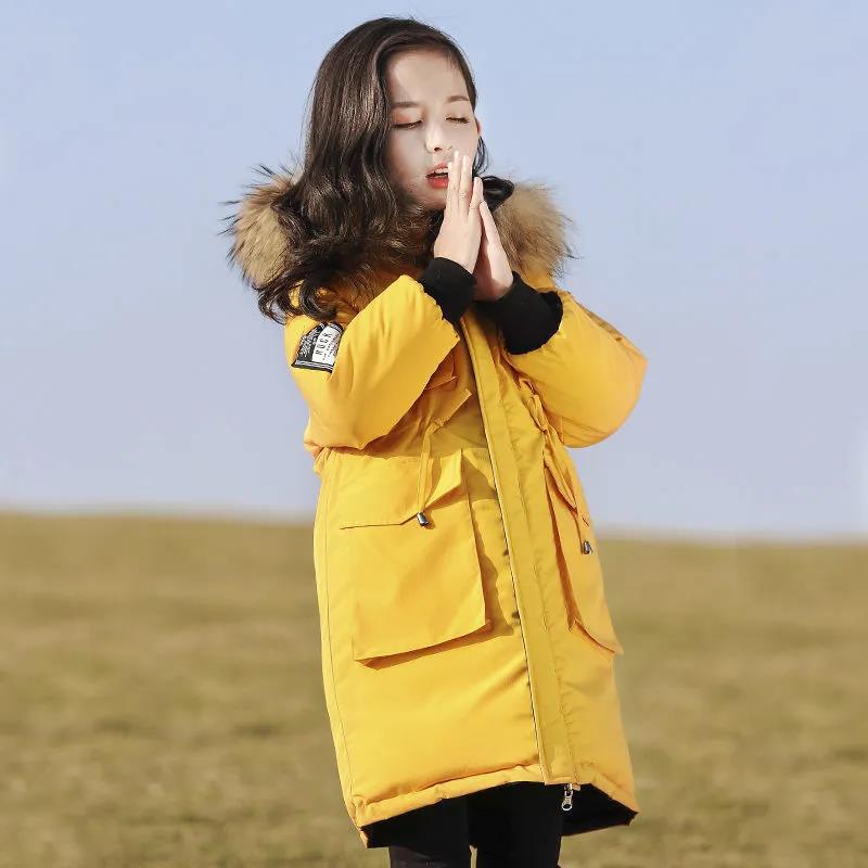 Girls' Warm Winter Clothes Windbreaker Mid-length Thick Padded Jacket Double-sided