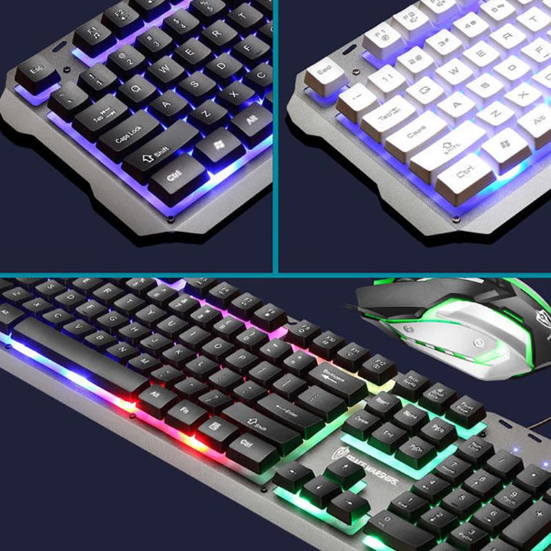 Backlit Keyboard and Mouse Set Suspended Manipulator Feel Office Home Keyboard and Mouse Gaming Computer Notebook Mouse and Keyboard