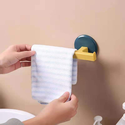 Household Bathroom Towel Rack Nordic Style Simple and Creative Hanging Towel Single-pole Wash Towel Bathroom Hanger Free Punch Kitchen Rag Rack