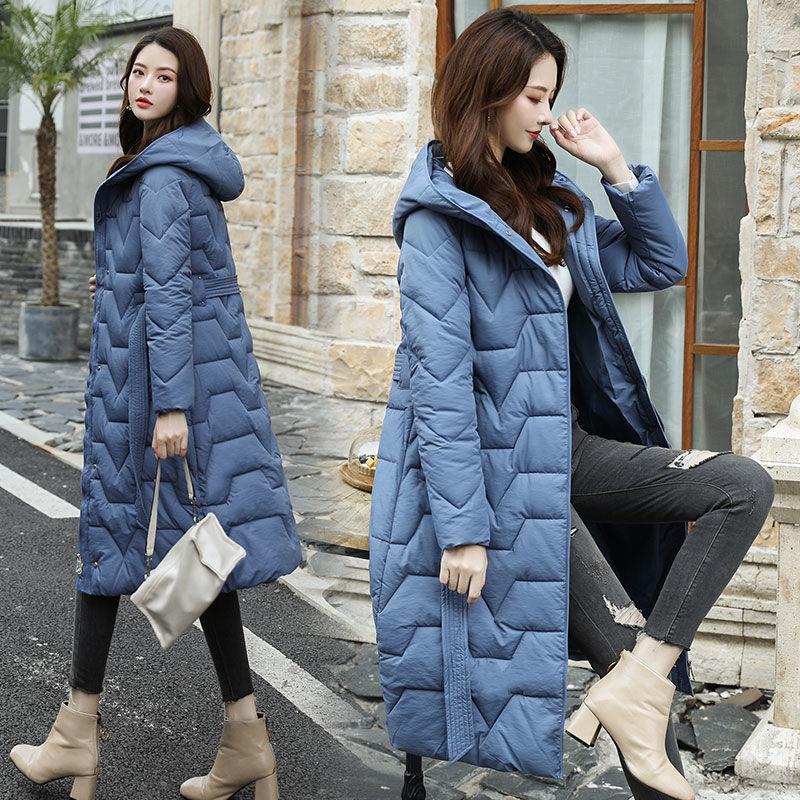 Winter Fashion Trend Slim Women Mid-length Korean Style Hooded Thick Warm Padded Jacket