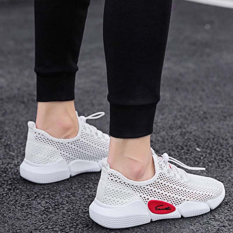 Plus Size 39-44 Summer Men White Mesh Sneakers Breathable Basketball Shoes Women Non-slip Running Shoes Outdoor Travel Shoes