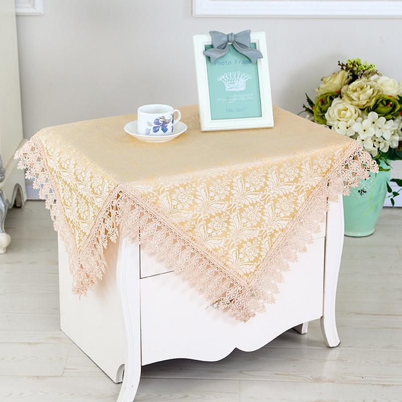 Household Cloth Lace Universal Cover Towel Bedside Table Cover Towel Cover Cloth Small Round Table Tea Table Cloth Square Microwave Refrigerator