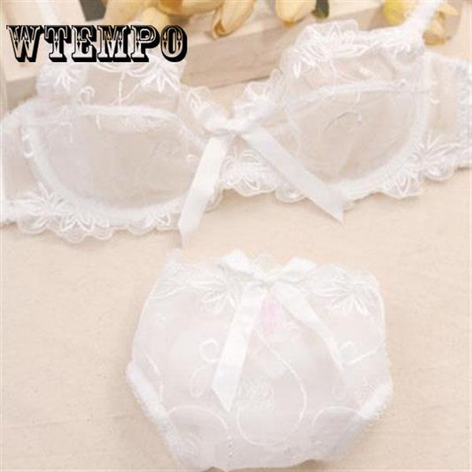 Lace Floral Lingerie Set Women Bra and Brief Sets Summer Transparent Sexy Underwear Set