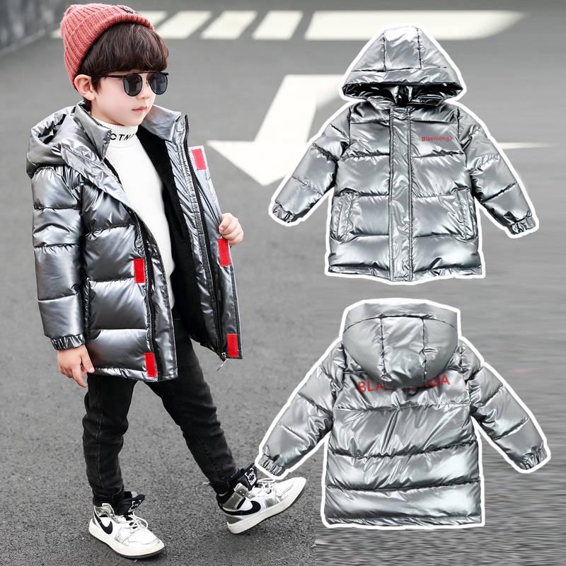 Boy Down Jacket Warm Child Down Parkas Coat Fur Kid Thickening Outerwear for Cold Winter