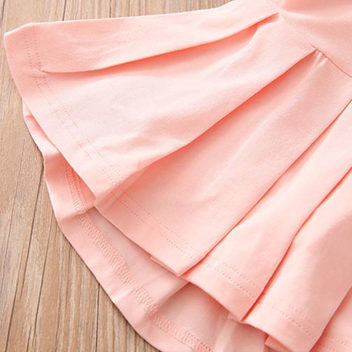 Autumn Spring Summer Casual 3 4-8 10 12 Years Kids  School Solid Color Training Dance Skirt with Shorts Pleated Skirt for Baby Girl